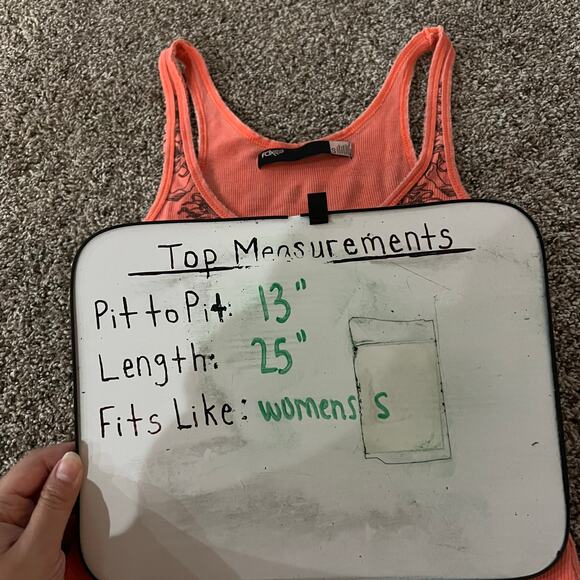 Vintage y2k Women's Peach Ribbed Fox Racing Graphic Cami Tank Top Sz Small - Picture 7 of 7